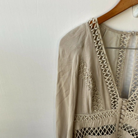 Free People Dress Women's 2 Think I Love You Crochet Macrame Sand Boho - Picture 2 of 11